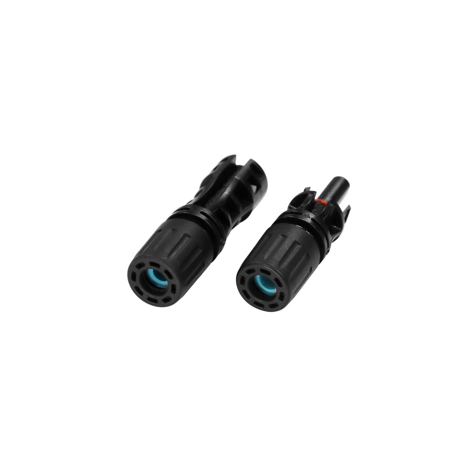 Assembled Exotronic solar connector pair viewed from the side