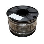 100m roll of Austech twin core automotive cable on a black spool with identifying label