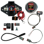 Balmar 12V-48V battery monitor kit showing shunt, round colour display, Bluetooth gateway and NMEA 2000 cables