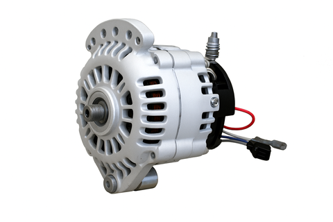 Balmar 621 Series 12V 120A alternator with single foot mount and white powder-coated casing