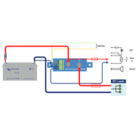 Wiring diagram for Battery Protect 100A in a DC system with battery and loads