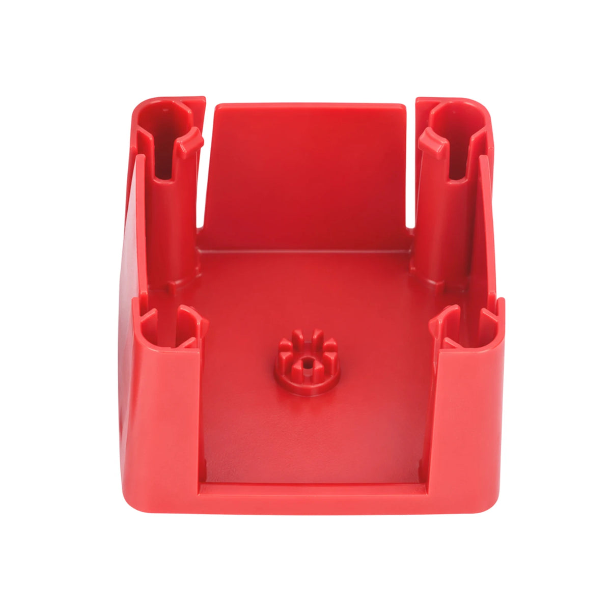 Internal view of the red modular housing for a battery selector switch