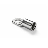 Close-up of the flared bellmouth barrel on a 95mm² copper cable lug