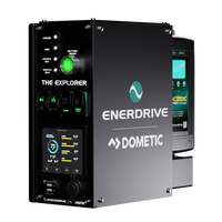 Black left-hand canopy power system featuring Simarine battery monitoring display