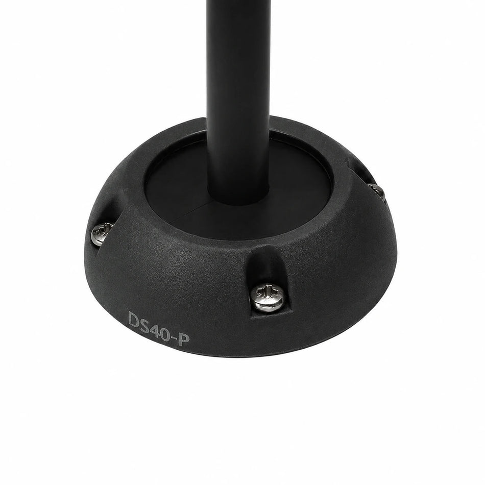 Black vertical cable seal with cable passing through a secure waterproof housing