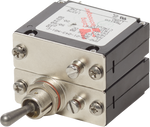 Blue Sea 10A A2 toggle circuit breaker with silver metal toggle and mounting faceplate