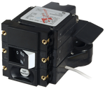 Blue Sea 120VAC 30A 2-pole ELCI circuit breaker with black housing and test button