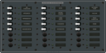 Blue Sea 24-position 230V AC distribution panel with 8A circuit breakers and status LEDs