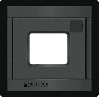 Black textured mounting panel for 185 and 285-Series circuit breakers with central cutout