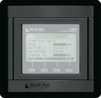 Front view of Blue Sea VSM 422 monitor within a black 360 Panel System mounting module