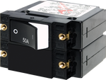Blue Sea A-Series 50A double-pole circuit breaker with white raised rocker switch