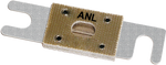 Blue Sea 675A ANL fuse with silver-plated fork terminals and a central inspection window