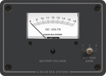 Analog 8-16V DC voltmeter with 3-position battery bank selector on aluminium panel