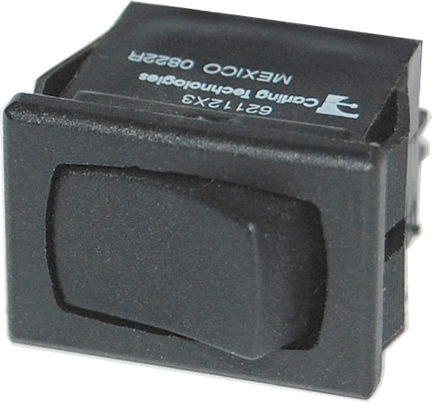 Black DPST On-momentary rocker switch for 360 panel mounting