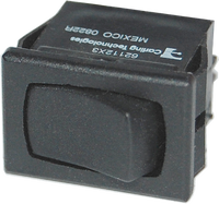 Black DPST On-momentary rocker switch for 360 panel mounting
