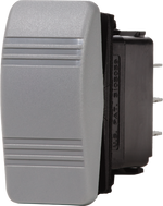 Grey momentary SPST Contura rocker switch for panel mounting