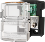 Blue Sea MAXI fuse block with clear snap-on cover and internal 30-80A fuse holder