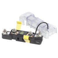 Blue Sea MEGA and AMG fuse block with transparent cover and M8 stainless steel terminal studs