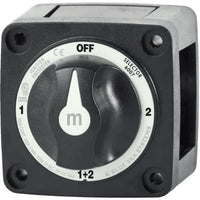 Black 4-position battery selector switch with OFF, 1, 2, and 1+2 settings