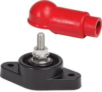 Blue Sea power post cable connector with 5/16 inch stainless steel stud and red insulating boot