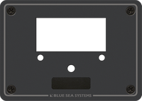 Black Blue Sea single panel meter blank with rectangular cutout and four corner mounting screws