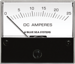 Analogue DC ammeter with 0 to 25 Amp scale for marine and automotive use