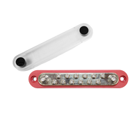 Red 150A busbar and clear cover showing 12 screw terminals and 2 studs
