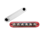 Red 150A busbar displayed with its transparent protective cover removed