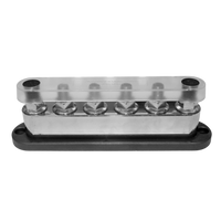 Angled side view of assembled busbar showing profile and cover height