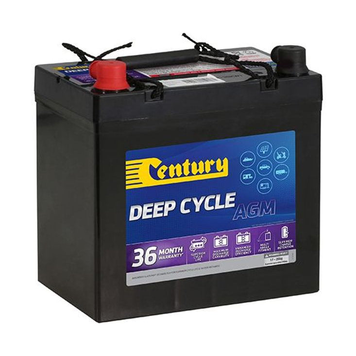 Century 12V 55Ah AGM deep cycle battery C12-55XDA with rope handles and protective terminal caps