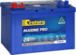 Century Marine Pro 780 battery with dual terminals, carry handle and maintenance-free blue casing