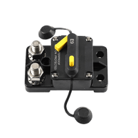 Side view of circuit breaker highlighting E9 series label and high contrast yellow controls