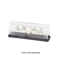 Class T fuse block with installed fuse and clear protective cover