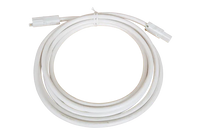 Coiled 2 metre white CMS connection lead with male and female plugs