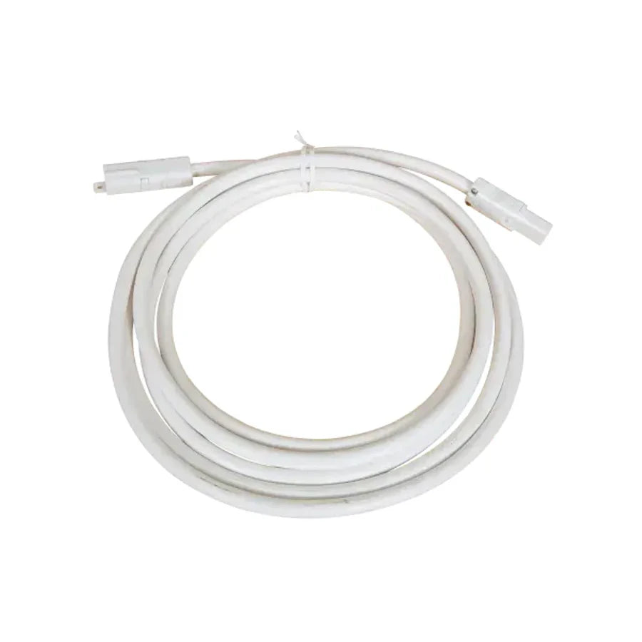 Coiled 2 metre white CMS connection lead with male and female plugs