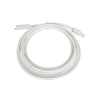 Coiled 2 metre white CMS connection lead with male and female plugs