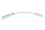 White 750mm CMS style connection lead with male and female power connectors