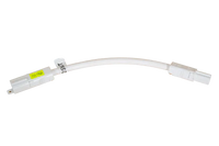 White 750mm CMS style connection lead with male and female power connectors