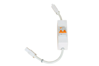 White 16A RCD enclosure with CMS C-style connectors and earth lead