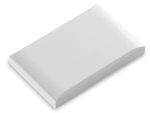 White rectangular blank switch plate with a slimline curved profile
