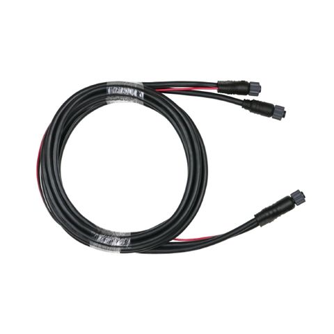 View of the coiled black CZone smart harness and integrated wiring