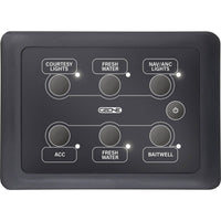 CZone 3x2 landscape waterproof marine keypad with status LEDs and customisable labels