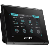 CZone Touch 5 digital touchscreen display showing marine system monitoring interface and lighting controls