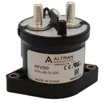 High voltage 500A DC contactor with dual threaded terminals and mounting base