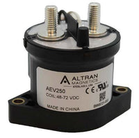 High voltage 500A DC contactor with dual threaded terminals and mounting base