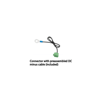 Included DC minus cable with green terminal connector and ring terminal