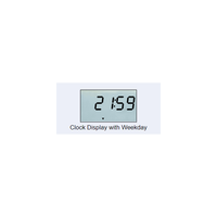 Digital clock display showing 21:59 on the LCD screen