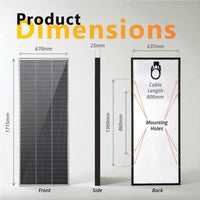 Exotronic 250W Fusion Fixed Solar Panel | Shade Resistant