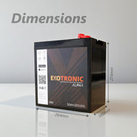 Exotronic 48V High Current 50Ah Alpha IP67 Smart Bluetooth Lithium Battery