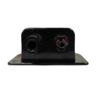 Close-up of two solar cable connector ports on the housing front